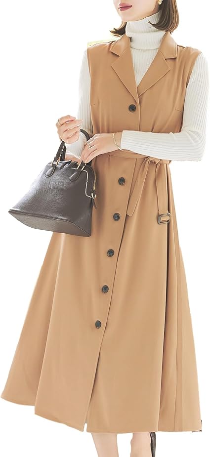 ✨日本製✨ アンプレガント 【S】 2WAY ジレ ワンピース 羽織り 綿 紺 前後2way ペプラム ジレワンピース lieulien×Miki Ozaki 全3色